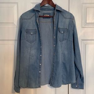 Oversized Denim Button Up Shirt NWOT